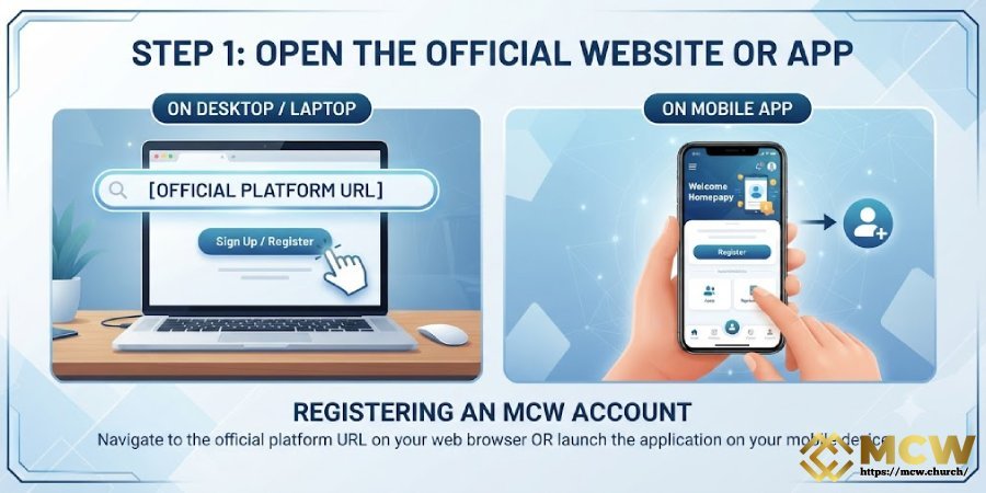 Step 1: Open the Official MCW Website or App Step 1: Open the Official MCW Website or App
